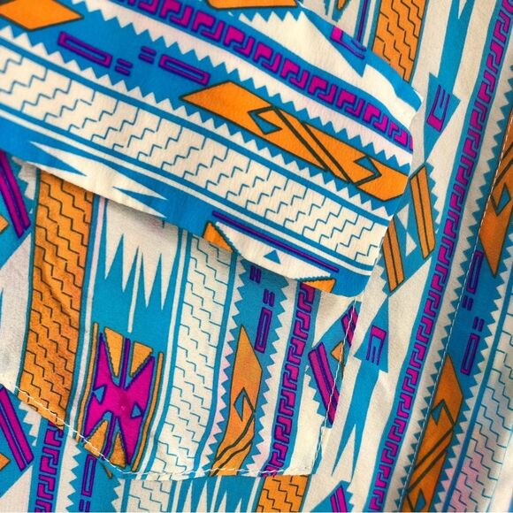 Amanda Uprichard Silk Southwestern Print Button Down Shirt Size S - Picture 8 of 11